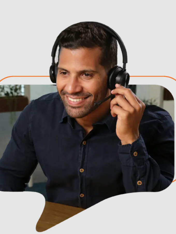 Male advisor with headset
